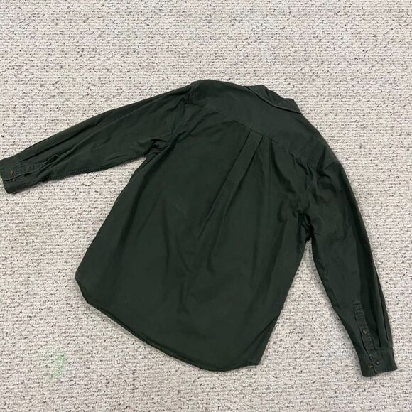 Carhartt Men's 100% Cotton Long Sleeve Dark Green Work Shirt Size Large - Picture 4 of 7